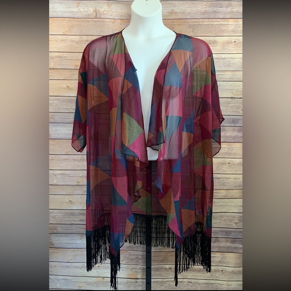 Lularoe Kimono with Fringe - Size Large
